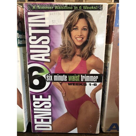 Vtg Denise‎ Austin 6 Minute Waist Trimmer: Weeks 1-6 VHS Lot Pilates Fat Burning - Picture 4 of 9